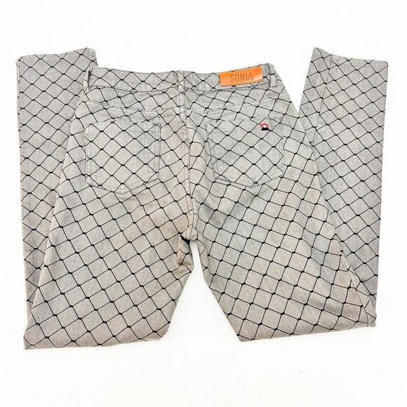 Sonia Rykiel Gray Chain Link Patterned Slim Leg Denim Jeans Size 38 - Picture 5 of 9